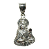 Sterling Silver Saint Barbara "Santa Barbara" with Genuine Ruby Pendant Charm