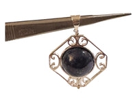 Vintage NOS 1970's Genuine 14mm Lapis Lazuli Bead Large Filigree Spinner Pendant