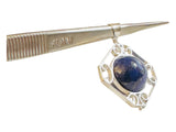 Vintage NOS 1970's Genuine 14mm Lapis Lazuli Bead Large Filigree Spinner Pendant