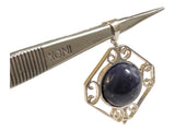 Vintage NOS 1970's Genuine 14mm Lapis Lazuli Bead Large Filigree Spinner Pendant