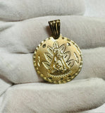 Vintage 10 Karat Yellow Gold Our Lady of Charity "Caridad del Cobre" 29mm Round Medal