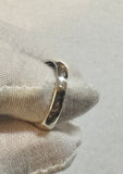Vintage NOS 1970's Sterling Silver Genuine 10 x 8mm Oval Cabochon Tiger's Eye Beaded Man's Ring