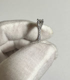 Sterling Silver Cubic Zirconia Round Center with Baguette Sides and Pave Engagement Ring