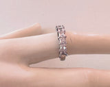 Sterling Silver 7 Cubic Zirconia Princess-cut Anniversary Band Ring