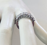 Sterling Silver 7 Cubic Zirconia Princess-cut Anniversary Band Ring