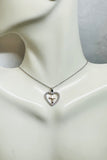 Sterling Silver with 10 Karat Rose Gold Cross Inside Genuine Diamond Heart Pendant with 18" Chain