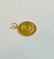 Sterling Silver 18K Yellow Gold-Plated 18.3mm (0.72") Our Lady of Charity "Caridad del Cobre" Medal
