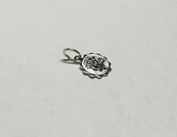 Sterling Silver 10mm (0.40") Engravable Boy or Girl Scalloped Design Disc Charm