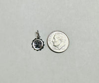 Sterling Silver 10mm (0.40") Engravable Boy or Girl Scalloped Design Disc Charm