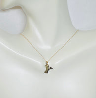 14 Karat Yellow Gold Block Initial Letter Pendant (available with or without chain)