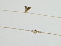 14 Karat Yellow Gold Block Initial Letter Pendant (available with or without chain)