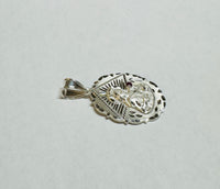 Sterling Silver Saint Barbara "Santa Barbara" Hand Engraved 1.57" Oval Medal