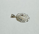 Sterling Silver Saint Barbara "Santa Barbara" Hand Engraved 1.57" Oval Medal