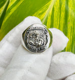 Sterling Silver Saint Michael Protect Us Badge Signet Man's Ring