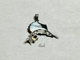 Sterling Silver and Genuine Gemstone  Sailfish Pendant (Amethyst-Citrine-Peridot-Smoky Quartz)
