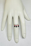 Sterling Silver 3mm Band Ring with Genuine Azabache Jet Stones