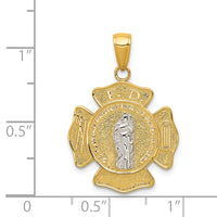 Core Gold 14k Two-tone Saint Florian Medal Pendant