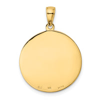 Saris and Things 14k Yellow Gold Solid Saint Anthony Large Round Medal Charm Pendant