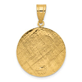 Real and Solid 14K Yellow Gold Polished Saint Christopher Coin Charm