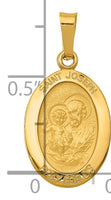 Saris and Things 14k Yellow Gold Solid Saint Joseph Medal Charm Pendant