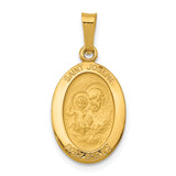 Saris and Things 14k Yellow Gold Solid Saint Joseph Medal Charm Pendant