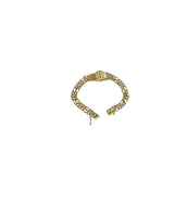 18K Gold-plated Sterling Silver 2-Strand 4.5mm Figaro Our Lady of Guadalupe ID 8" Bracelet