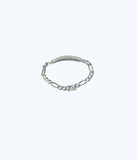 Sterling Silver 7mm Figaro Chain ID Bracelet