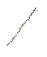 Sterling Silver 7mm Figaro Chain ID Bracelet