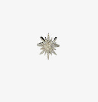 Sterling Silver Genuine 3/4 Carat TW Diamond Ladies Starburst Design Ring