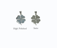 Sterling Silver Four Leaf Clover Lucky Charm Pendant (2 Versions)