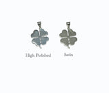 Sterling Silver Four Leaf Clover Lucky Charm Pendant (2 Versions)