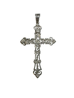 Sterling Silver Large 4" Filigree Cross Pendant