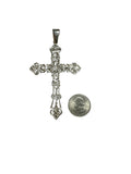 Sterling Silver Large 4" Filigree Cross Pendant