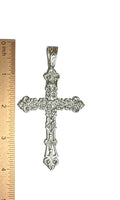 Sterling Silver Large 4" Filigree Cross Pendant