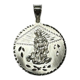 Sterling Silver Saint Lazarus "San Lazaro" 32mm Medal Pendant