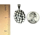 Sterling Silver Saint Jude Thaddeus "San Judas Tadeo" 1.56" x 0.90" Oval Scalloped Medal Pendant