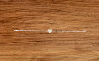 Sterling Silver .925 Engravable Heart 7" Paper Clip Link Bracelet