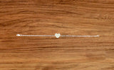 Sterling Silver .925 Engravable Heart 7" Paper Clip Link Bracelet