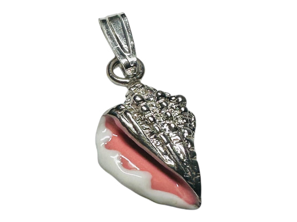 Sterling Silver Enameled Conch Shell Pendant