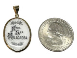 Vintage NOS 1970's 10K Enameled Miraculous Virgin Mary "Milagrosa" 25 x 20mm Oval Medal