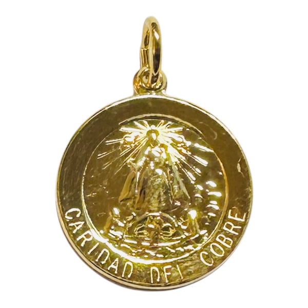 Sterling Silver 18K Yellow Gold-Plated 18.3mm (0.72") Our Lady of Charity "Caridad del Cobre" Medal