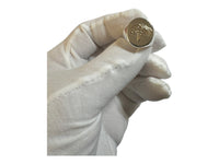 Sterling Silver and 14 Karat Yellow Gold RN Caduceus Oval 19 x 16mm Solid Back Man's Signet Ring