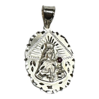 Sterling Silver Saint Barbara "Santa Barbara" Hand Engraved 1.57" Oval Medal