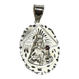 Sterling Silver Saint Barbara "Santa Barbara" Hand Engraved 1.57" Oval Medal