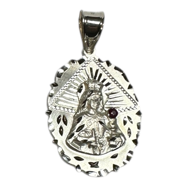 Sterling Silver Saint Barbara "Santa Barbara" Hand Engraved 1.57" Oval Medal