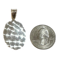 Sterling Silver Saint Barbara "Santa Barbara" Hand Engraved 1.57" Oval Medal