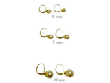 Vintage NOS 1960's Brass Leverback Earrings with Mallorca Pearls