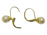 Vintage NOS 1960's Brass Leverback Earrings with Mallorca Pearls