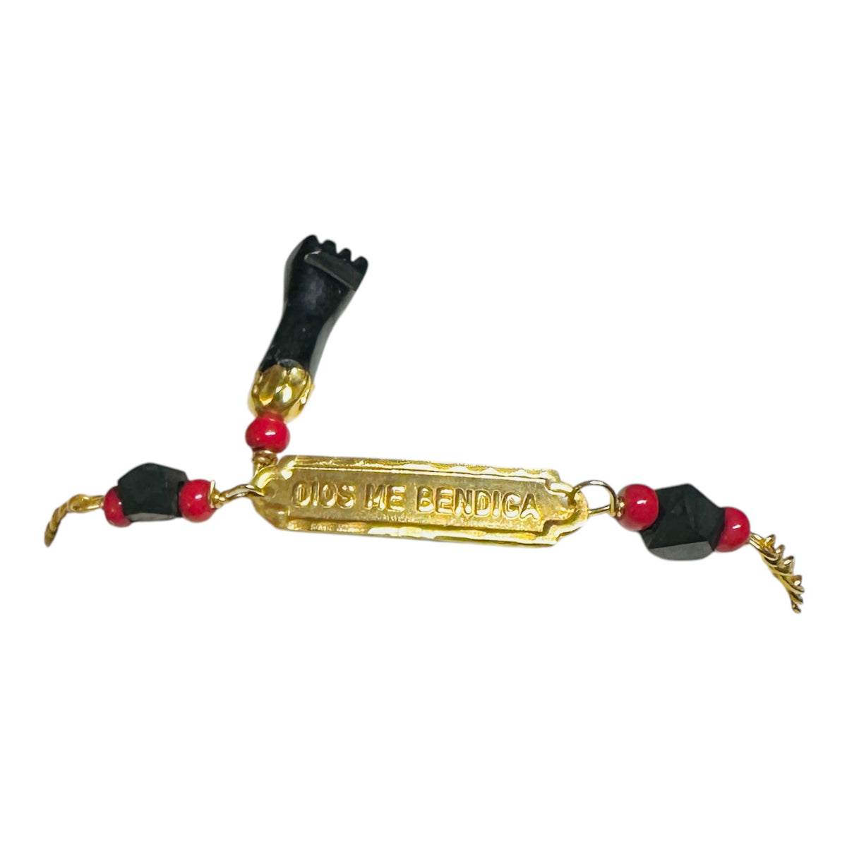 10 Karat Yellow Gold Genuine Azabache Jet with Azabache Mano Figa Hand ...