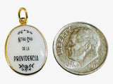 Vintage NOS 10K Yellow Gold Enameled Our Lady of Providence "Providencia" 17 x 13mm Oval Medal